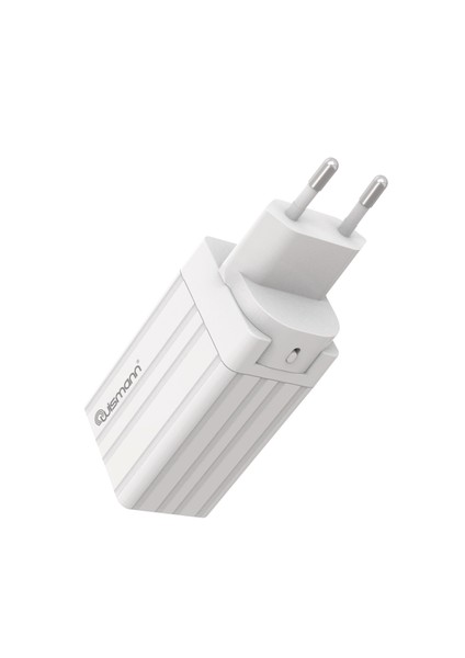 65W Usb-C Güç Adaptörü 3 Port Gan Tech (Şarj Isısını Düşürür) 25W/40W/60W Type-C Hızlı iPhone & Android & iPad & Macbook Şarj Cihazı Universal Priz Tipi