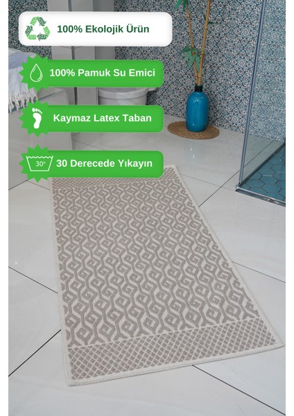 Zincir Modern Pamuk Paspaslar, Kaymaz Taban, Şık ve Dayanıklı