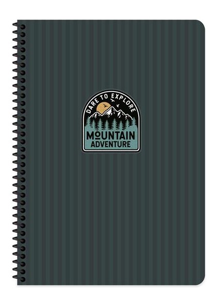 Outdoor Spiralli Sert Kapak Defter 17X24 Kareli 80 Yaprak Mavi (411013)