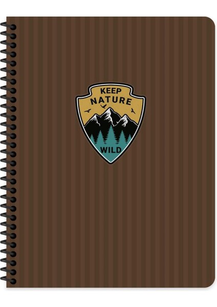 Outdoor Spiralli Sert Kapak Defter 17X24 Kareli 80 Yaprak Kahve (411011)