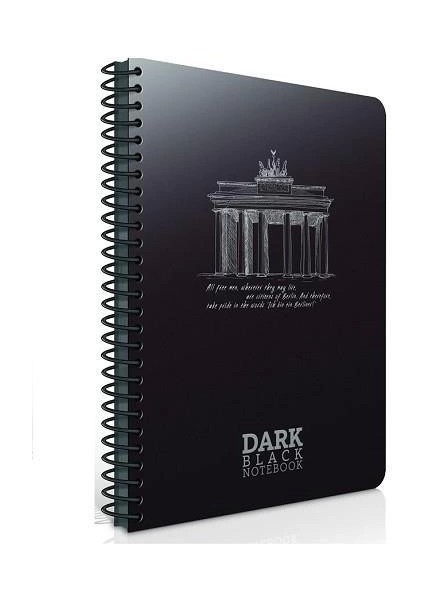 Dark Spiralli Siyah Defter 12X17 Düz 50 Yaprak (2674)