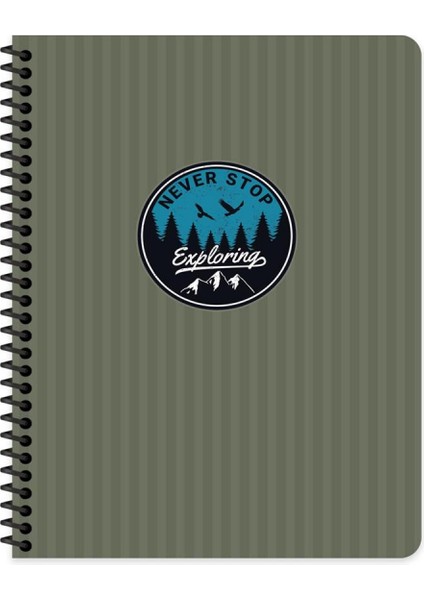 Outdoor Spiralli Sert Kapak Defter 17X24 Çizgili 80 Yaprak Yeşil (411004)