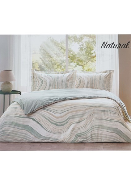 Mint Natural Marble Çift Kişilik Nevresim Takımı %100 Pamuk