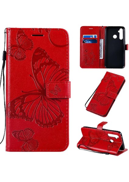 Kart Yuvası Standı ile Realme 5 Pro Için Flip Case Darbeye Kapak Manyetik (Yurt Dışından)