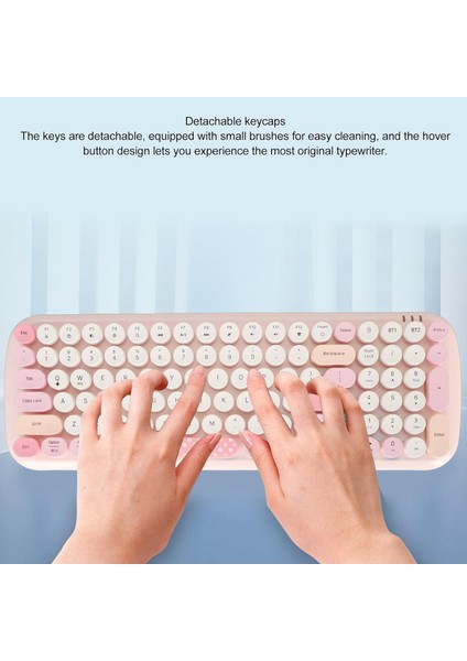 Kablosuz Klavye ve Mouse Set Renkli Sevimli 100 Tuşlu Pc Notebook Laptop Uyumlu Klavye ve Fare Ev Ofis Kullanımına Uygun Ingilizce Q Klavye indirimleri