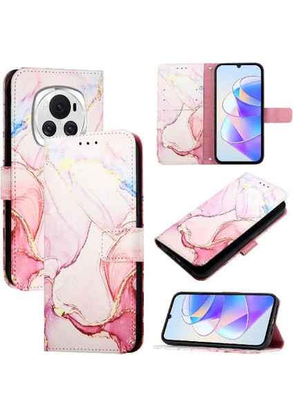 Onur Için Kılıf Sihirli 6 5g Mermer Desen Kickstand Pu Deri Cüzdan (Yurt Dışından)