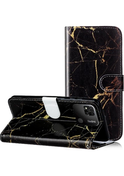 Xiaomi Redmi 10A Manyetik Tam Koruma Için Flip Case Mermer Desen Pu (Yurt Dışından)