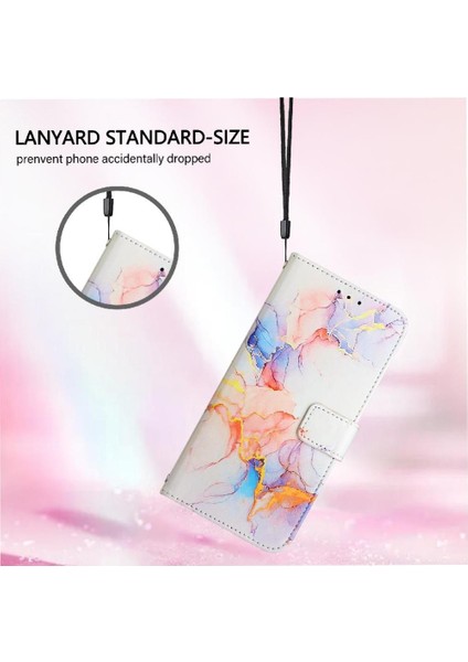 Google Piksel 5 Xl Cüzdan Pu Deri Kickstand Mermer Desen Için Kılıf (Yurt Dışından)