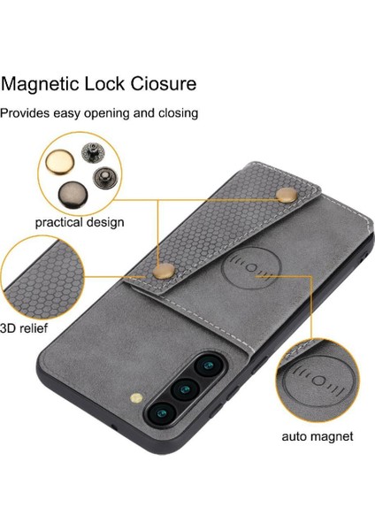 Samsung Galaxy S23 Buit Için Cüzdan Kılıf Demir Cüzdan Kılıf Kickstand Kart (Yurt Dışından) indirimleri