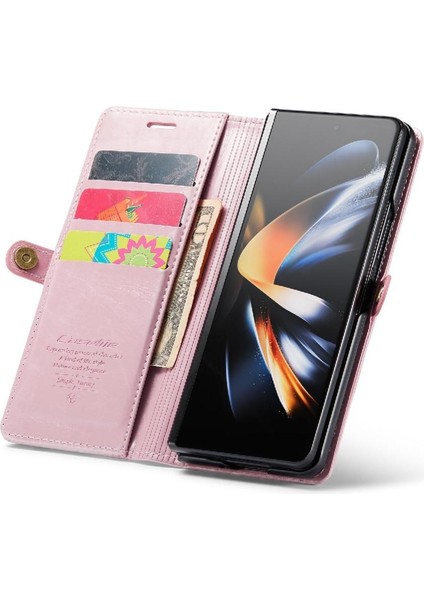 Samsung Galaxy Z Için Flip Case Fold 4 5g Çılgın At Pu Deri Retro (Yurt Dışından)