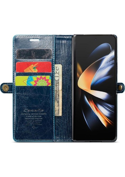 Samsung Galaxy Z Için Flip Case Fold 3 5g Kart Tutucu Retro Cüzdan Kapak (Yurt Dışından)