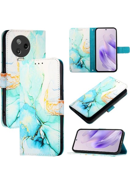 Infinix Not 12 Için Kılıf 20223 Kickstand Pu Deri Mermer Desen Cüzdan (Yurt Dışından) fırsatları