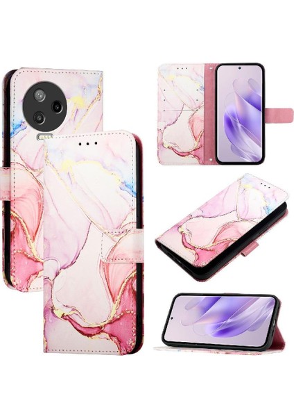 Infinix Not 12 Için Kılıf 20223 Kickstand Pu Deri Mermer Desen Cüzdan (Yurt Dışından) fırsatları