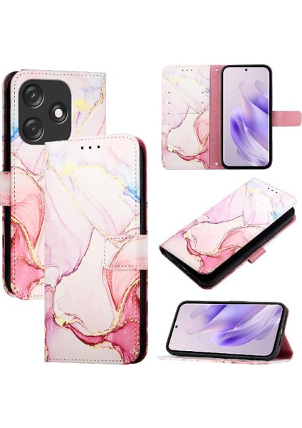 Tecno Kıvılcım 10C Mermer Desen Cüzdan Pu Deri Kickstand Için Kılıf (Yurt Dışından)