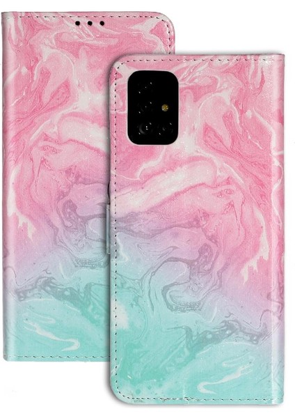 Samsung Galaxy A51 4g Için Flip Case Manyetik Pu Deri Cüzdan Tam Mermer (Yurt Dışından)