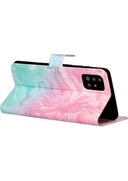 Samsung Galaxy A51 4g Için Flip Case Manyetik Pu Deri Cüzdan Tam Mermer (Yurt Dışından)
