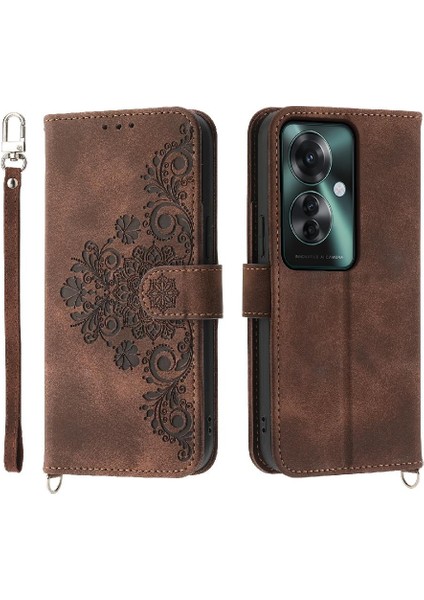 Oppo Oppo 11F Darbeye Dayanıklı Kabartmalı Çoklu Kredi Kartı Yuvaları Için Flip Case (Yurt Dışından)