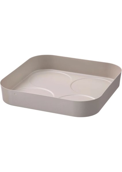 Halvtom Gri-Bej 17X17 cm Tepsi, 2 Adet 19 cm Yağdanlık, 2 Adet 19 cm Baharat Öğütücü 5li Set