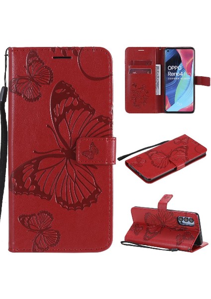 Oppo Için Flip Case Oppo 4 Pro 5g Flip Kickstand Kart Yuvası Standı ile Pu (Yurt Dışından)
