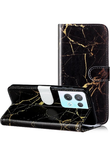 Oppo Oppo 8 Pro 5g Için Flip Case Tam Koruma Kartı Yuvaları Tutucu Mermer (Yurt Dışından)