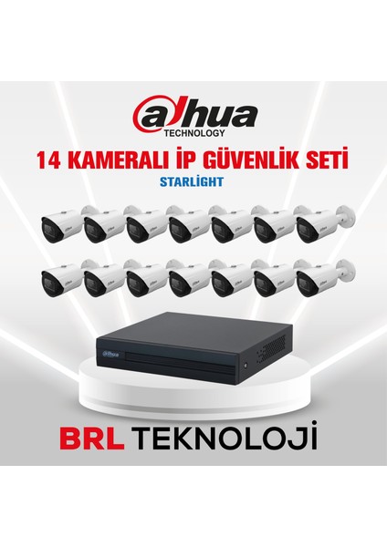 14 Kameralı 2 Mp Ip Güvenlik Kamera Seti