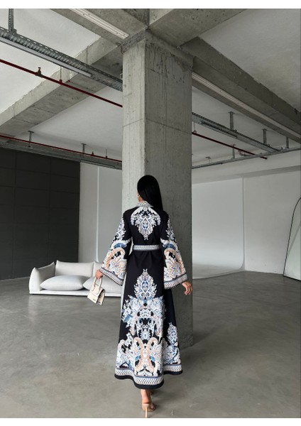 Atlas Kumaş Elbise&dantel Detaylı (Kemer Dahildir) - Siyah fiyatları