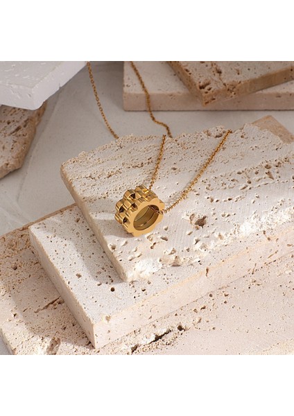 Gold Renk Baget Silindir Çelik Kolye fırsatları