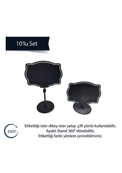 10 Adet Siyah Pvc Fiyat Etiketleri Silinebilir,yeniden Yazılabilir, Yuvarlak Ayaklı Pvc LEVHA,8CMX12CM