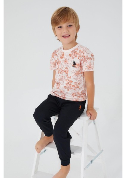 1358 Flowered Erkek Çocuk Kısa Kol Pijama Takım
