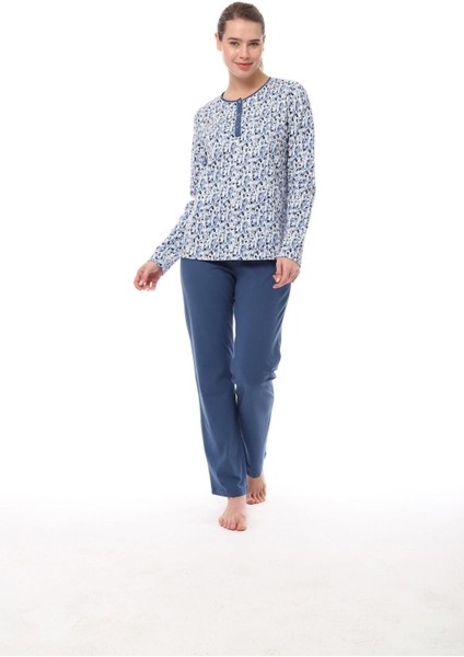 1547 Uzun Kollu Kadın Pijama Takım