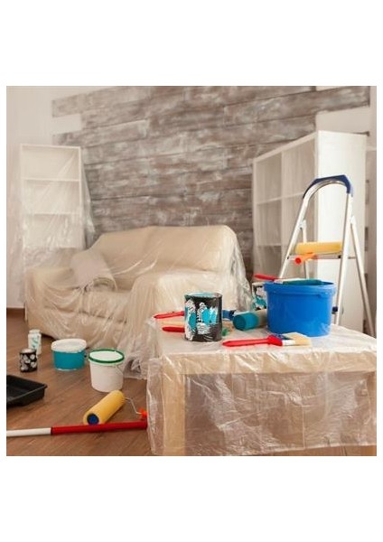 Buffer® Boya Badana Eşya Koruma Hışır Örtüsü 280CM x 15 mt Yapışkanlı Hışır Örtü