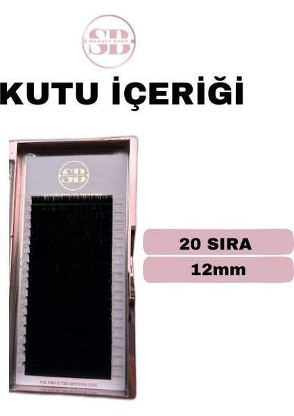 Sb Beauty Çek Bırak Ipek Kirpik, cc Kıvrım, 0.07 Kalınlık, Boy Kutu 12MM Uzunluk, 20 Sıra fiyatları