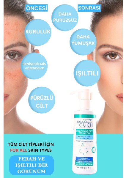 Kayısı Çekirdeği Tanecikli, Ölü Derilerden Arındırıcı, Aydınlatıcı Yüz Peeling Jel 200 ml