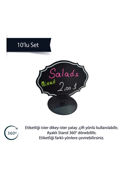 10 Adet Siyah Pvc Fiyat Etiketleri Silinebilir,yeniden Yazılabilir, Yuvarlak Ayaklı Pvc LEVHA,8CMX12CM