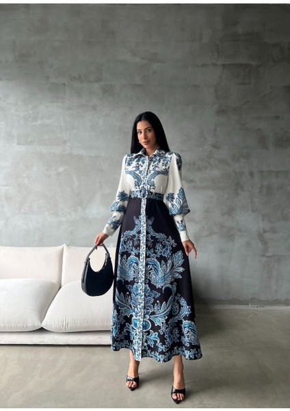 Atlas Kumaş Elbise (Kemer Dahildir)-Siyah modelleri