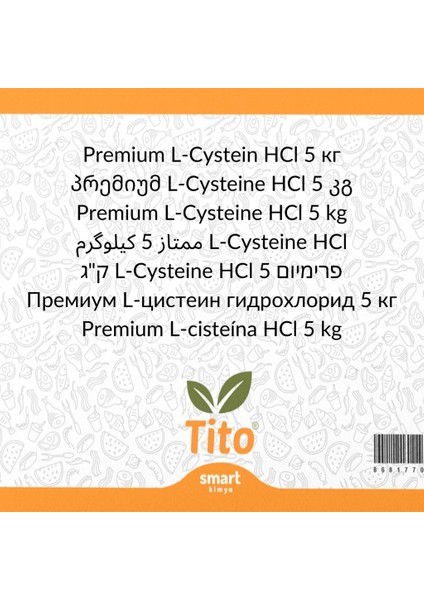 Premium L-Sistein Hcl E920 5 kg fiyatları