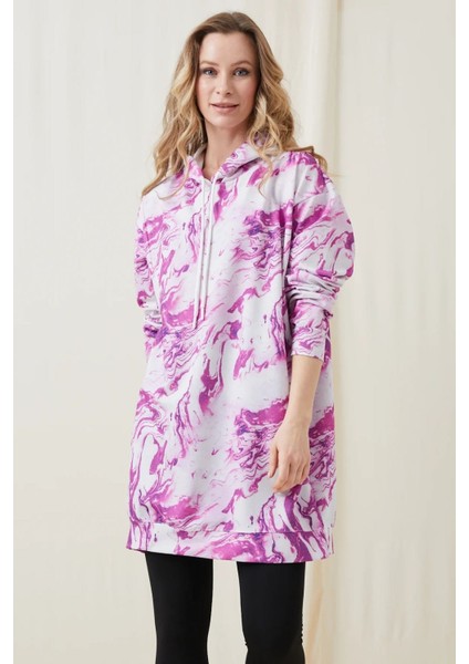 Batik Desenli Kapüşonlu Sweatshirt fiyatları