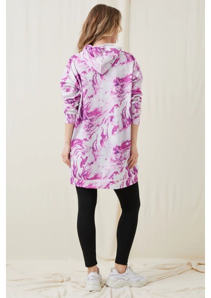 Batik Desenli Kapüşonlu Sweatshirt indirimleri