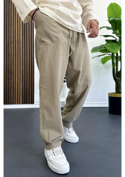 Erkek Baggy Kalıp Pantolon Kahverengi Edw130
