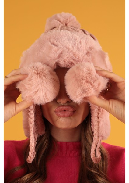 Ponponlu Kadın Bere-Pembe