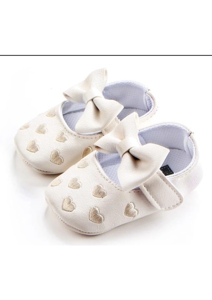 Kız Çocuk Kalp Nakışlı Patik Ayakkabı