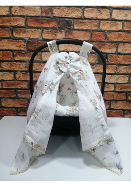 Muslin Puset Örtüsü ve Puset Minderi 2'li Set