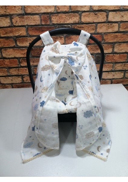 Muslin Puset Örtüsü ve Puset Minderi 2'li Set