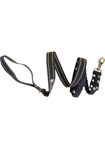 Köpek gezdirme tasması siyah lastikli kolon kalın kancalı genişlik:2,5cm uzunluk:120cm dog leash B5-12