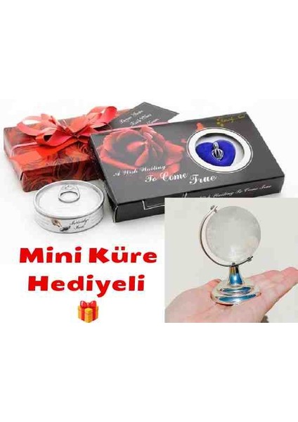 Inci Kolye Seti Mini Kristal Cam Küre Hediyeli Ikili Paket Özel Set