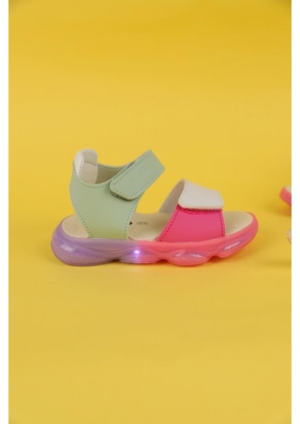 22-25 Numara Kız Çocuk Mint Beyaz Renk Vicco Laura Işıklı Sandalet modelleri