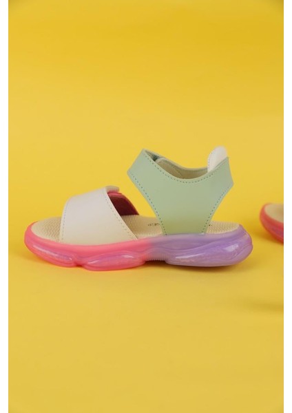 22-25 Numara Kız Çocuk Mint Beyaz Renk Vicco Laura Işıklı Sandalet indirimleri