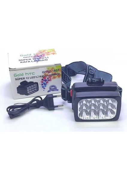 12 LED Şarjlı Kafa Feneri