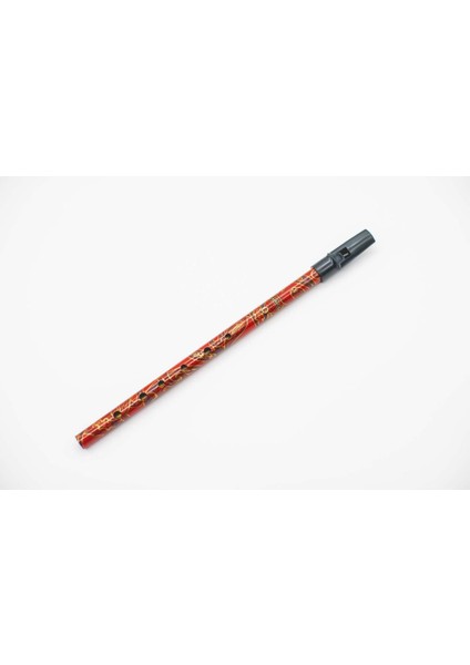 Boho Whistle Kırmızı Desenli D İrlanda Flütü