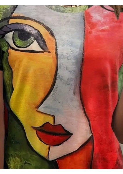 Kadın Kısa Kollu Yüz Baskılı Süprem T-Shirt fiyatları